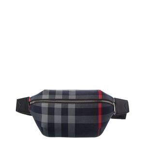 Burberry Check Canvas Belt Bag, Grey